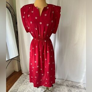 Chic Red with floral 1990’s dress